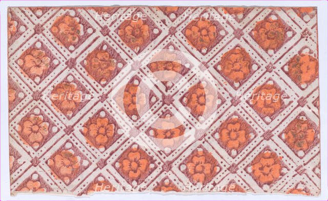 Sheet with overall pattern of rosettes, 19th century. Creator: Anon.