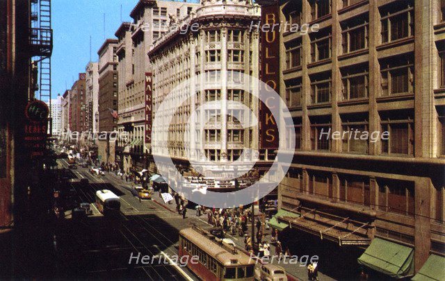 Looking west on 7th at Hill Street, Los Angeles, California, USA, 1953. Artist: Unknown