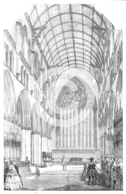 The Choir of the Cathedral Church of St. Mary, Carlisle, restored, 1857. Creator: J. & A.W..