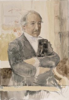 Sketch for the Portrait of Zacharias Topelius, 1888. Creator: Albert Edelfelt.