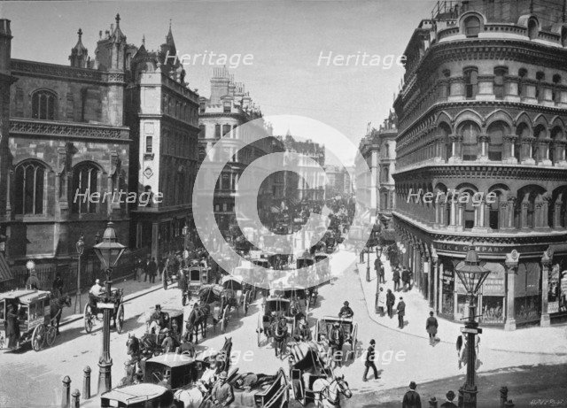 Queen Victoria Street, City of London, c1910 (1911). Artist: York & Son.