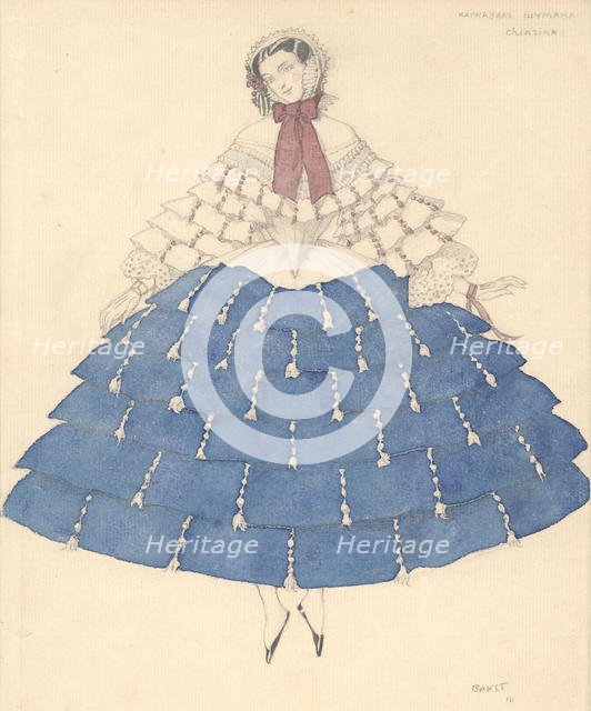 Costume design for the ballet Carnaval by R. Schumann, 1910. Creator: Bakst, Léon (1866-1924).