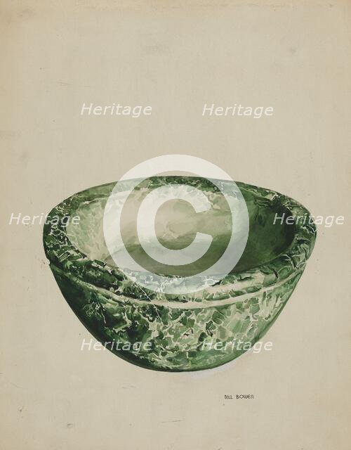 Holy Water Font, 1937. Creator: Bill Bowen.