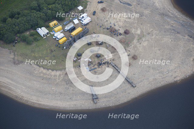 Film set for the television production of 'Beowulf', Derwent Reservoir, Northumberland, 2015. Artist: Dave MacLeod.