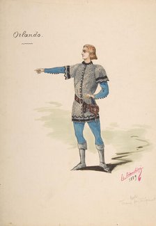 Costume Design for "Orlando", 1889. Creator: Charles Bianchini.