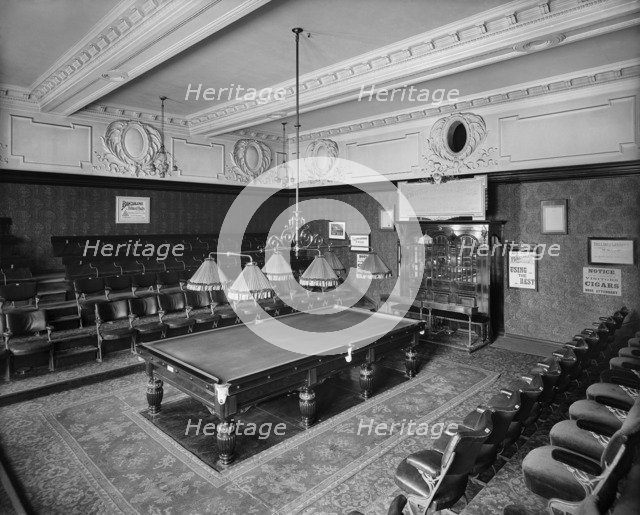 Thurston's Billiard Hall, Leicester Square, London, 1903. Artist: Bedford Lemere and Company.