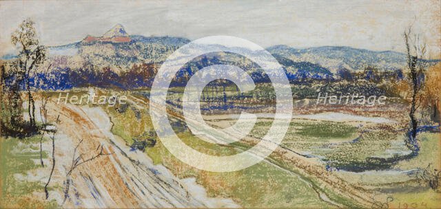 View of the Kosciuszko Mound in Krakow from the Window in the Artist's Studio, 1904. Creator: Stanislaw Wyspianski.