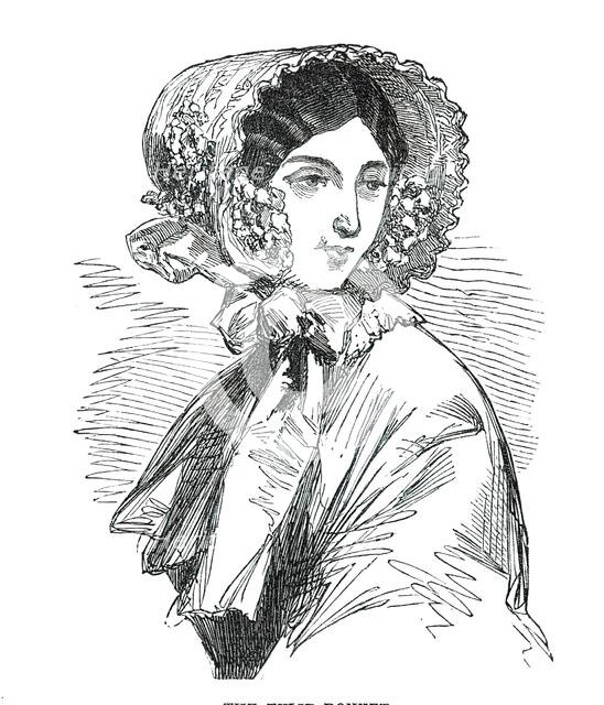 Fashions for May - the Tulip Bonnet, 1850. Creator: Unknown.