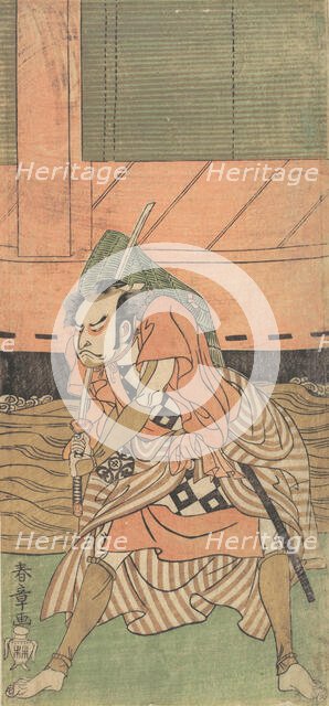 The First Nakamura Nakazo as a Samurai, ca. 1770. Creator: Shunsho.