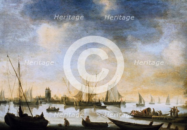 'River view,' 17th Century.  Artist: Jan van Goyen