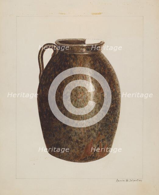 Stoneware Jar, c. 1938. Creator: Annie B Johnston.