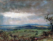 'Hampstead Heath with Harrow in the Distance', c1821. Artist: John Constable