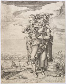 The Crossbowman and the Milkmaid, c. 1610. Creator: Gheyn, Jacques de, the Younger (1565-1629).