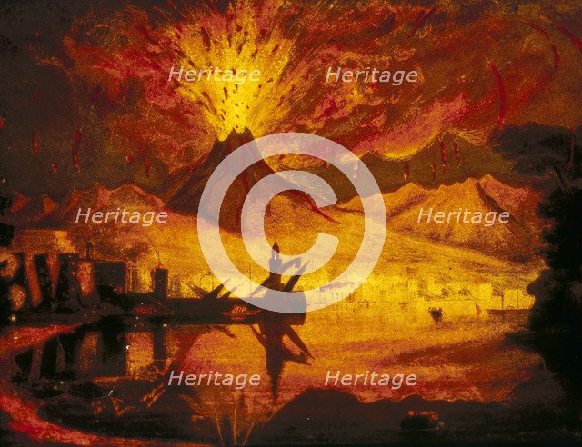 'Mount Vesuvius, as represented at the Surrey Zoological Gardens', London, 1837. Artist: Anon