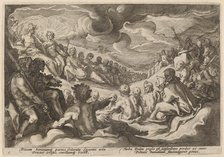 Jupiter Taking Counsel from the Gods about the Destruction of the Universe, 1589. Creator: Goltzius, Workshop of Hendrick, after Hendrick Gol.