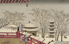 Snow Scene at Asakusa Temple, 1881. Creator: Kobayashi Kiyochika.