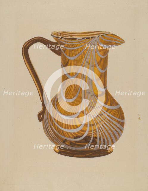 Glass Pitcher, 1935/1942. Creator: Unknown.
