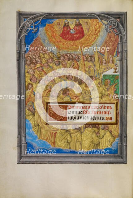 Male Martyrs and Saints Worshiping the Lamb of God; Spinola Hours, about 1510-1520. Creator: Master of James IV of Scotland.