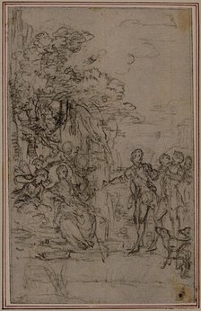 Study for Vignette in Fontenelle's (attr.) "Les Amours de Mirtil", Canto II, c. 1761. Creator: Hubert Francois Gravelot.