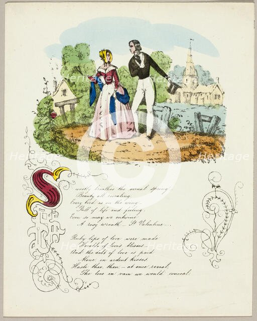 Sweetly Breaths the Vernal Spring (valentine), c. 1842. Creator: Unknown.