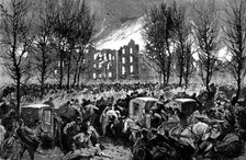 Burning of the Lunatic Asylum at Montreal, Canada, 1890. Creator: Unknown.