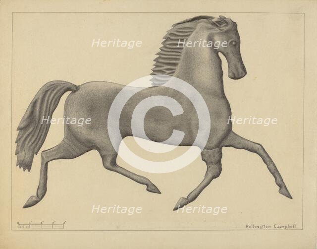 Horse Weather Vane, c. 1936. Creator: Rollington Campbell.