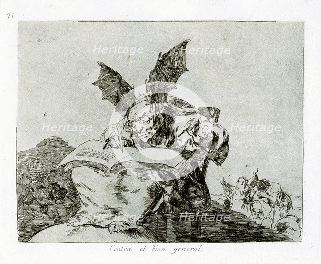 Contra el bien general (Against the common good). Plate 71 from The Disasters of War (Los Desastros de la Guerra), 1810-1820. Artist: Goya, Francisco, de (1746-1828)