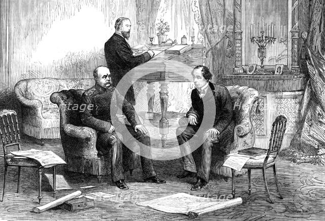 The late Lord Beaconsfield: visit of Prince Bismarck to Lord Beaconsfield at Berlin, 1878, (1881). Creator: Unknown.
