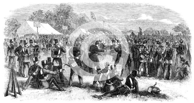 Bivouac of the Volunteers at the close of the Review, 1860. Creator: Unknown.