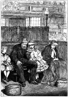 Family at Sunday chruch service in their Box Pew, London, 1862. Artist: Unknown