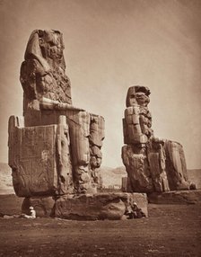 The Colossi of Memnon, Statues of Amenhophis III. Luxor, West bank (Thebes), c1869. Creator: Unknown.