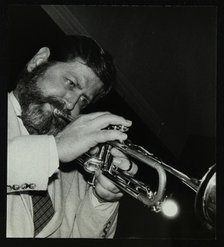 American trumpeter Bobby Shew playing at The Bell, Codicote, Hertfordshire, 19 May 1985. Artist: Denis Williams