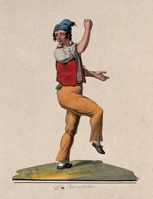 A young man dancing the tarantella. Creator: Unknown.