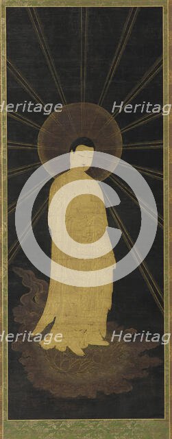 Amitabha (Amida) welcoming souls to paradise, Muromachi period, 14th-15th century. Creator: Unknown.