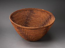 Coiled Storage Basket with Serrated-line Design, 1880/90. Creator: Unknown.