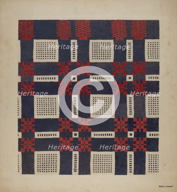 Woven Textile, 1935/1942. Creator: Byron Dingman.
