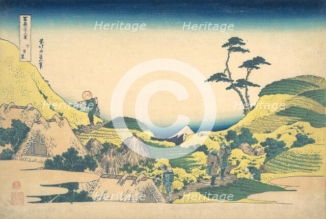 Lower Meguro (Shimo Meguro), from the series Thirty-six Views of Mount Fuji (Fugaku..., ca. 1830-32. Creator: Hokusai.