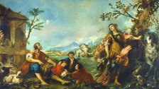 Erminia and the Shepherds, 1750/1755. Creators: Francesco Guardi, Antonio Guardi.