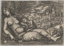 Der Welt Lauf (Sleeping Justice) (copy), early 16th century. Creator: Barthel Beham.