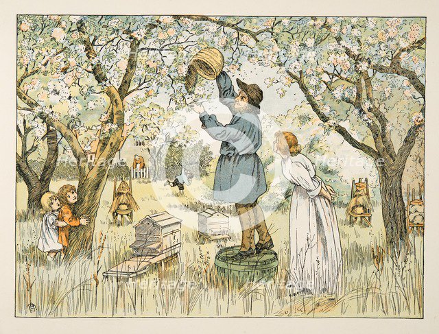The Bee Farmer,  from Four and Twenty Toilers, pub. 1900 (colour lithograph)