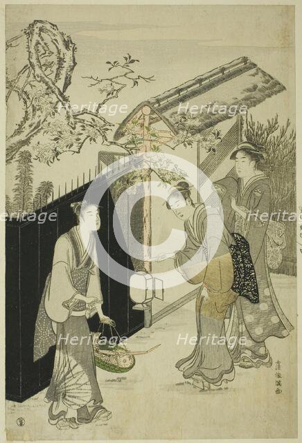 Returning from a Poetry Gathering, Japan, c. 1785/89. Creator: Kubo Shunman.
