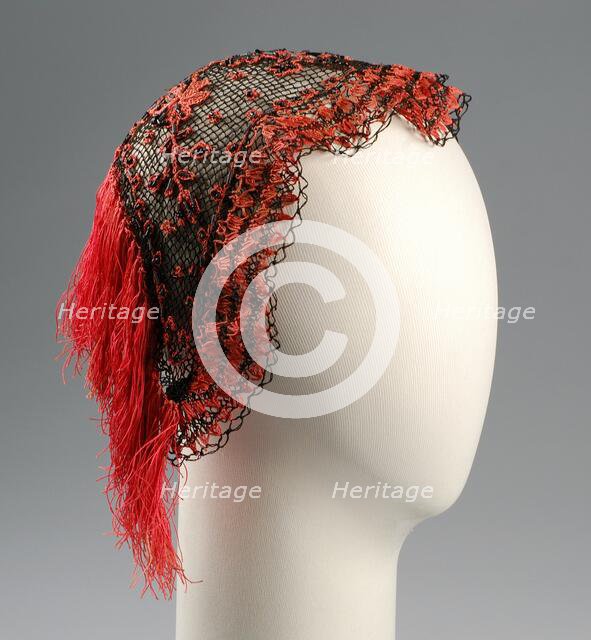 Evening cap, American, ca. 1870. Creator: Unknown.