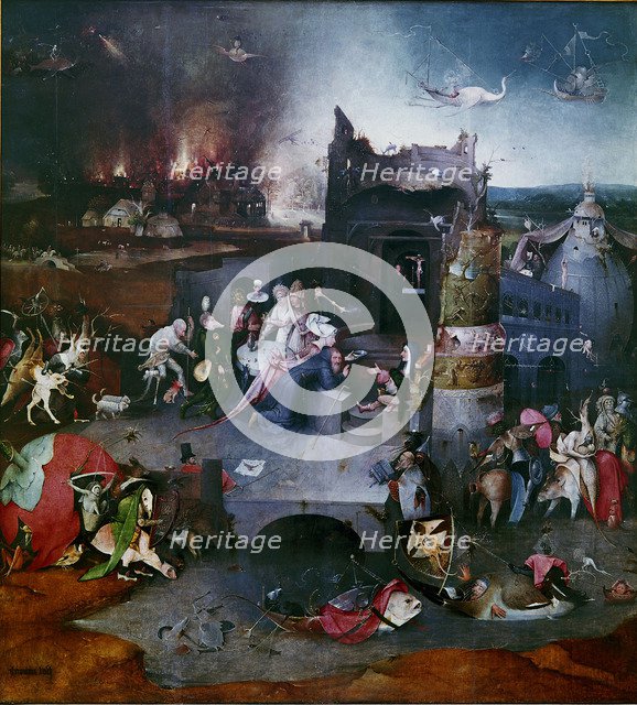 The Temptation of Saint Anthony (Central panel of a triptych), Between 1495 and 1515. Artist: Bosch, Hieronymus (c. 1450-1516)