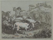 Shepherd with his Flock. Creator: Francesco Londonio.