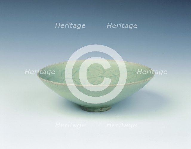 Celadon bowl with carved floral design, Northern Song dynasty, China, 12th century. Artist: Unknown