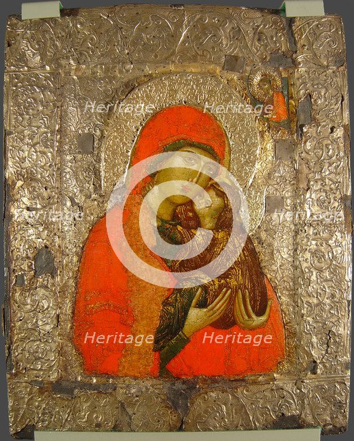 Saint Anne and Mary as child, 14th century. Artist: Russian icon  