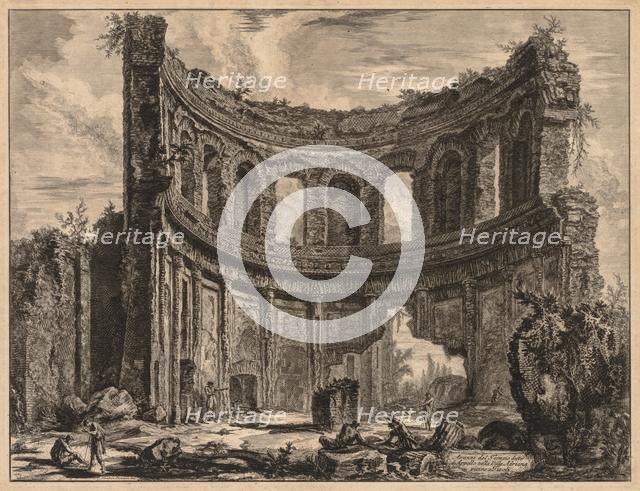 Views of Rome: Remains of the Temple of Apollo near Hadrian's Villa, 1768. Creator: Giovanni Battista Piranesi (Italian, 1720-1778).
