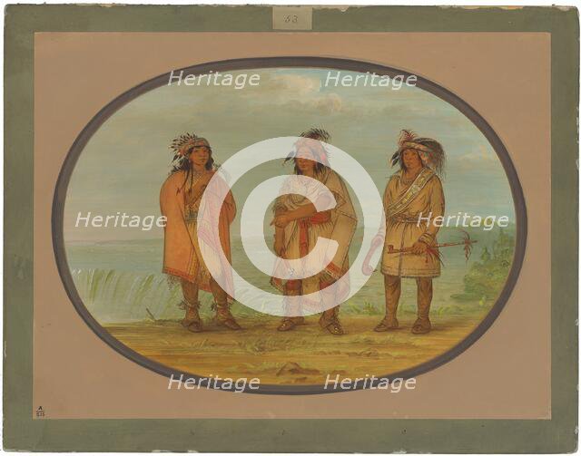 Seneca Chief, Red Jacket, with Two Warriors, 1861/1869. Creator: George Catlin.