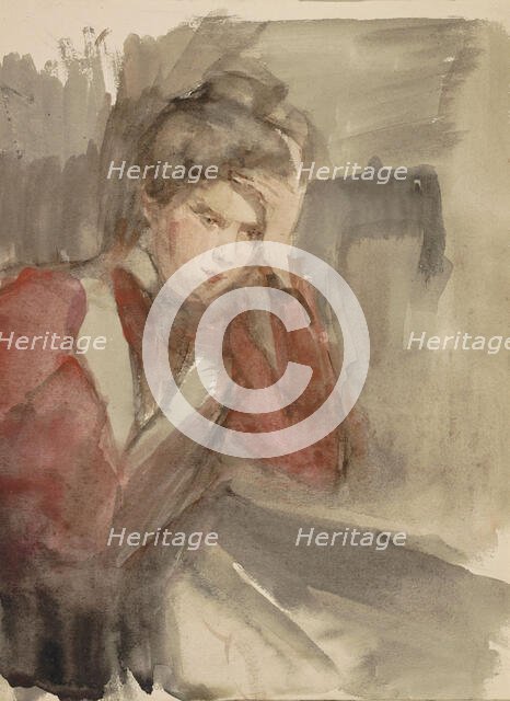 Portrait of an unknown young woman, c. 1890-c. 1920. Creator: Isaac Lazerus Israels.