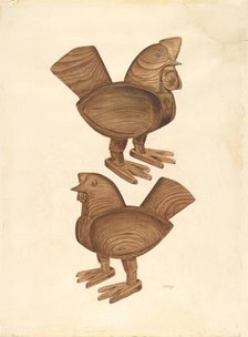 Rooster and Hen, 1935/1942. Creator: Al Curry.